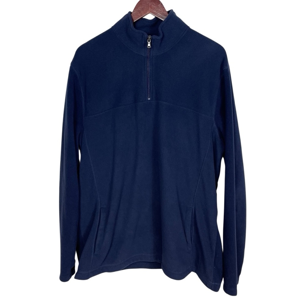 Croft & Barrow Men's Navy Blue Quarter Zip Fleece Size XL